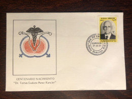 DOMINICAN FDC COVER 1991 YEAR DOCTOR RANCIER GYNECOLOGY OBSTETRICS HEALTH MEDICINE STAMPS - Repubblica Domenicana