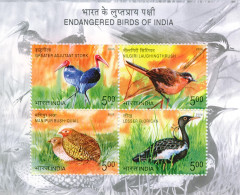 INDIA 2006 Endangered Birds Of India Miniature Sheet *** - Andere & Zonder Classificatie