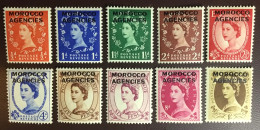 Morocco Agencies British 1952 Definitives Set MNH - Oficinas En  Marruecos / Tanger : (...-1958