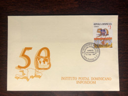 DOMINICAN FDC COVER 1999 YEAR DERMATOLOGY SKIN DISEASES HEALTH MEDICINE STAMPS - Dominicaine (République)