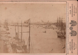 ! CDV Old Photo, Foto, Copenhagen, Kopenhagen, Harbor, Schiffe, Ships, Denmark - Dinamarca