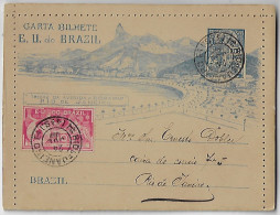 Brazil 1906 Postal Stationery Letter Sheet 3rd Pan-American Congress Beira-Mar Ave Rio De Janeiro Perforation 6¾ + Stamp - Ganzsachen