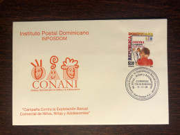 DOMINICAN FDC COVER 2008 YEAR SEXUAL EXPLOITATION HEALTH MEDICINE STAMPS - Dominikanische Rep.