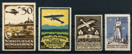 SUISSE - POSTE AERIENNE - LOT DE 4 TIMBRES SEMI-OFFICIELS * - Ungebraucht