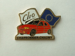 PIN'S RENAULT CLIO - GARAGE CHARBONNIER - CHAUNY - Renault