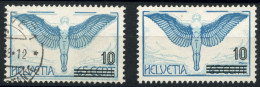 SUISSE - POSTE AERIENNE - Z W 10  10/65  BLEU - IMPRESSION DEPLACEE - OBLITERE - Ungebraucht