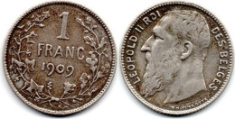 MA //  33054  //   Belgique  -  1 Franc 1909     --   TTB - 1 Frank