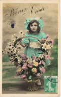 Bonne Annee Enfant Portrait De Petite Fille Avec Des Fleurs - Retratos