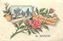 - Dpts Div.-ref-BN16- Puy De Dôme - Manzat - Un Bonjour De .. - Souvenir De .. - Fleurs - - Manzat