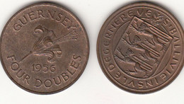 Guernsey Coin 4 Doubles 1956 - Guernsey