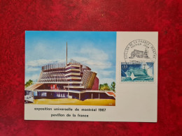 FDC 1967 MAXI   PARIS  EXPOSITION DE MONTREAL PAVILLON DE LA FRANCE - Unclassified