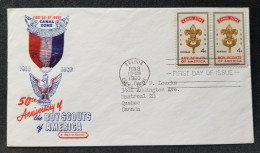 USA US 50th Anniversary Boy Scout 1960 Scouting Jamboree Scouting Scouts (FDC) *addressed - Lettres & Documents