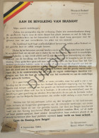 WOII - Affiche - 1944 Provincie Brabant: Einde Van De Oorlog!! Belangrijke Affiche  (P398) - Afiches