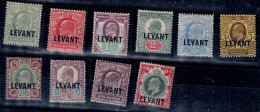 BRITISH LEVANT 1905 KING EDVARD VII MI No 13-22 MLH VF!! - Brits-Levant