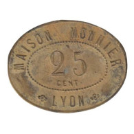 LYON - M02.02 - Monnaie De Nécessité - 25 Centimes - Maison Monnier - Monedas / De Necesidad