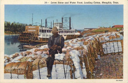 Pays Div-ref EE765-etats Unis -usa -levee Scene And Water Front , Loading Cotton - Memphis - Tenn - - Memphis