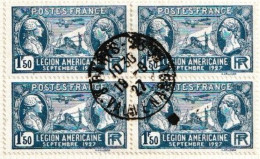 FRANCE - 245 LEGION AMERICAINE BLOC DE 4 TIMBRES OBL USED - Oblitérés