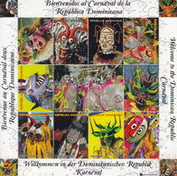 2012 Dominican Republic Carnival Masks Miniature Sheet Of 10 MNH - Dominikanische Rep.