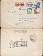 Málaga - Edi O 914+915(2)+1031+... - Mat "Certificado Málaga 22/03/53" A Chile - Al Dorso 10 Cts. Mutualidad Correos - Storia Postale