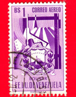 VENEZUELA - Usato - 1952 - Stemma Dello Stato Di Bolivar - Arms - Bs 1 - P. Aerea - Venezuela