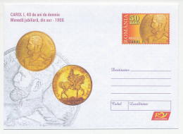 Postal Stationery Romania 2006 Carol I - Jubilee Coin 1906 - Gold - Familles Royales