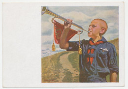 Postal Stationery Soviet Union 1929 Scout - Trumpet - Autres & Non Classés