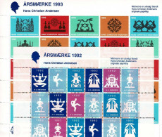 Denmark; Lions Club; Local Christmas Seals Odense - Hunderup, 2 Full Sheets 1992 - 1992, MNH(**) Not Folded. - Rotary, Lions Club