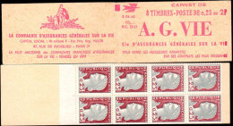 CARNET 1263-C 1 MARIANNE De DECARIS "A.G. VIE" (S.04-63). N° De Série Sur 8mm. Parfait état. - Modernes : 1959-...