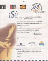 Argentina, Letter, Propaganda For Olympic Games 2004 In Argentina - Storia Postale