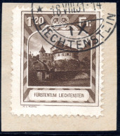 2790.  LIECHTENSTEIN. 1930 1,20 FR.CASTLE. PERF. 10.5 ON FRAGMENT # 105 - Oblitérés