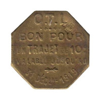 LYON - O02.02 - Monnaie De Nécessité - 10 Centimes 1919 - O.T.L. - Monetary / Of Necessity