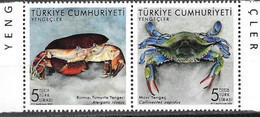 TURKEY, 2022, MNH, CRABS, MARINE LIFE, 2v - Schalentiere
