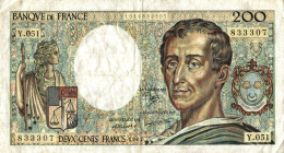 BILLET 200 FRANCS MONTESQIUEU 1987 Y 051 - 200 F 1981-1994 ''Montesquieu''