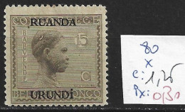 RUANDA-URUNDI 80 * Côte 1.25 € - Unused Stamps