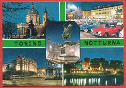 CARTOLINA NV ITALIA - TORINO NOTTURNA - Panorama - Vedutine - 10 X 15 - Tarjetas Panorámicas