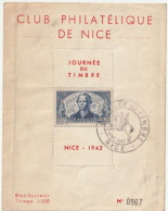 N°541 Sur Bloc Spécial Journée Du Timbre 1942 Nice Tirage 1000 (fragile). Il En Reste Quelque Pièce. Rare - Lettres & Documents