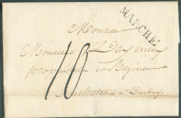 LAC De MARCHE (griffe Noire) Le 25 Octobre 1828 Vers Durbuy. Verso : Manuscrit (décompte De Port) «Taxe ,,10 D 05/,,15». - 1815-1830 (Holländische Periode)