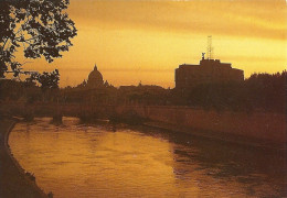 *CPM - ITALIE - LATIUM - ROME - Pont Et Chateau Saint Ange - Crépuscule - Castel Sant'Angelo