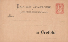 Allemagne Entier Postal Poste Privée Crefeld - Cartoline