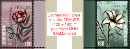 Liechtenstein 2024: In Stiller TRAUER (120 + 190) ** Postfrisch MNH (DieMarke Li) - Nuevos