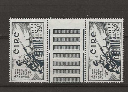 1941 MNH Ireland Mi 85  Gutter Pair Unfolded - Neufs