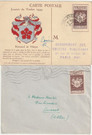 N°668, Journée Du Timbre 1944 Paris 9/12/44 + Seul Sur Lettre 22/12/44. Cote 45€. Collection BERCK. - Brieven En Documenten