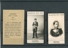 Lot De 2 Images Photos Felix Potin ADALBERT Prince De Prusse   Avec Biographie - Album & Collezioni