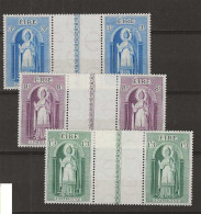 1961 MNH Ireland Mi 150-52 Gutter Pair Unfolded - Ungebraucht