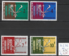 RWANDA 33 à 36 ** Côte 1.75 € - Unused Stamps