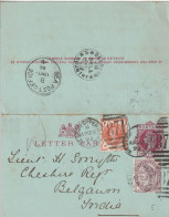 Grande Bretagne Joli Entier Postal Pour Le Boutan 1892 - Interi Postali