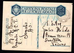 SOMALIA, I.P. CARTOLINA FRANCHIGIA MILITARE, F32, 1935 CONC. MILIT. VERONA RARO - Somalië