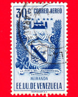 VENEZUELA - Usato - 1952 - Stemma Dello Stato Di Miranda - Arms - 30 - P. Aerea - Venezuela