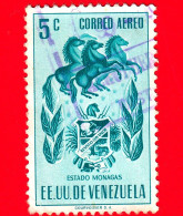 VENEZUELA - Usato - 1953 - Stemma Dello Stato Di Monagas - Arms - 5 - P. Aerea - Venezuela