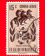 VENEZUELA - Usato - 1953 - Stemma Dello Stato Di Monagas - Arms - 15 - P. Aerea - Venezuela